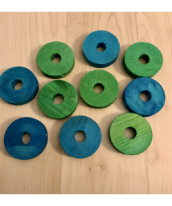 Parrot-Supplies Mixed Coloured Wood Discs Parrot Toy Parts Pack Of 10